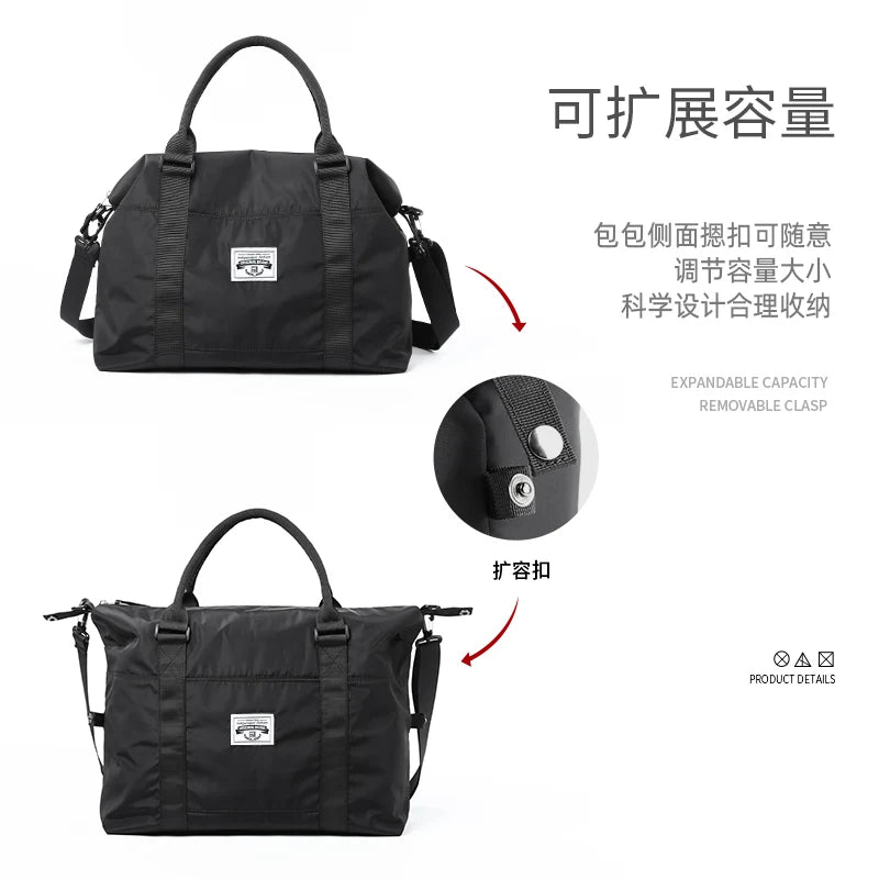 2024 Travel Bag Waterproof Men's Traveling Shoulder HandBag Oxford Casual Tote Duffle Fashion Luggage Practical Shoulder Bag