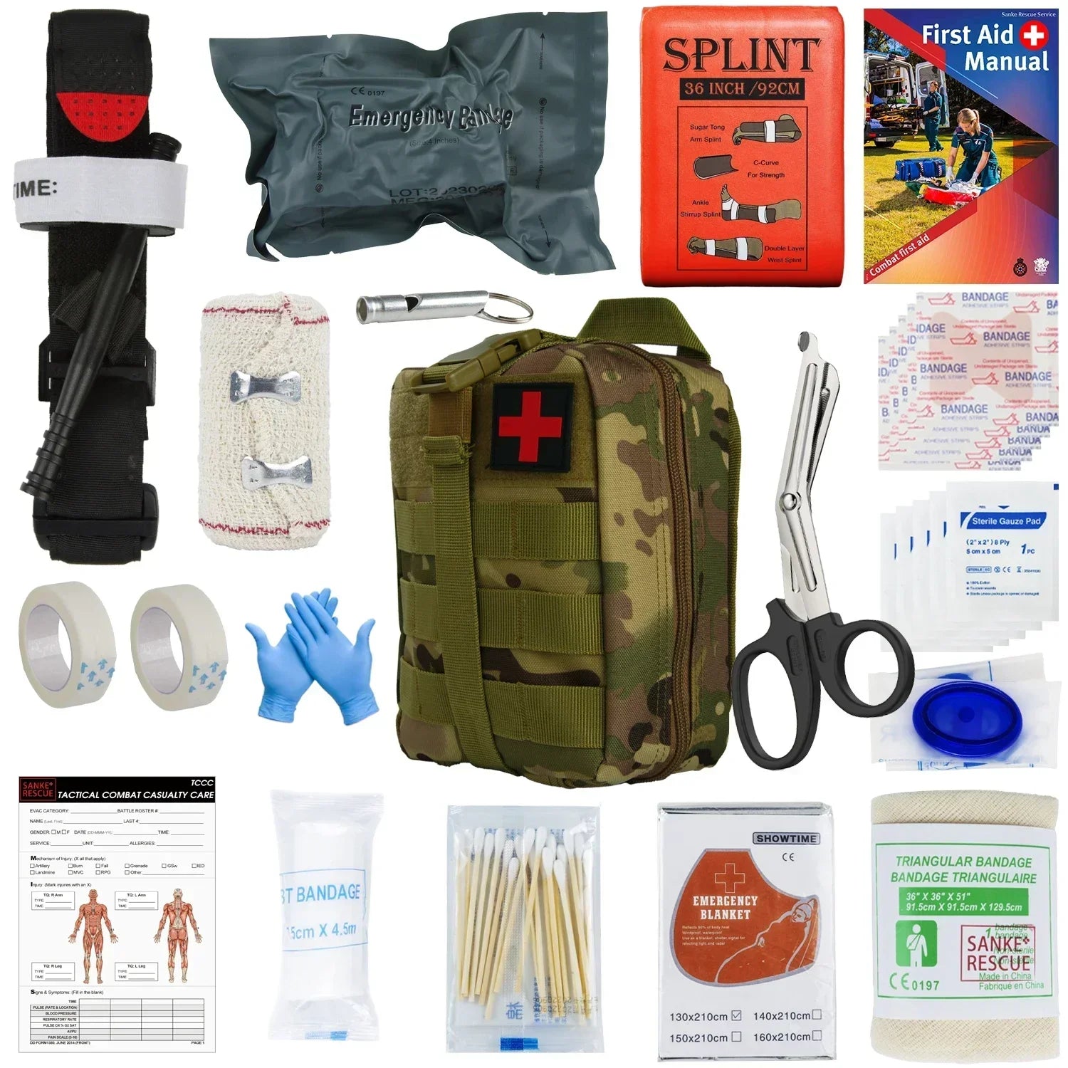 Survival First Aid Kit Survival Military Full Set Molle Outdoor Gear Emergency Kits Trauma Bag Camping Hiking IFAK Adventures